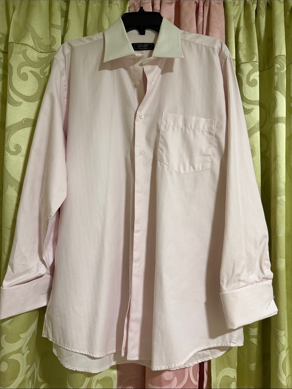 Ezrak Light Pink Dress Shirt with White Contrast Collar